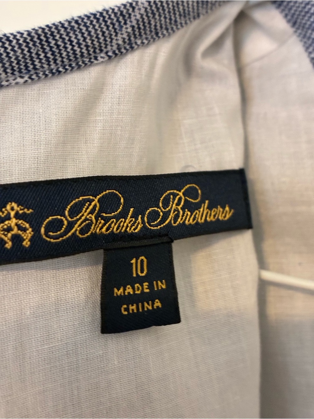 Brooks Brothers Linen and Cotton Gray and White Windowpane Sleeveless Midi Dress - Picture 12 of 15